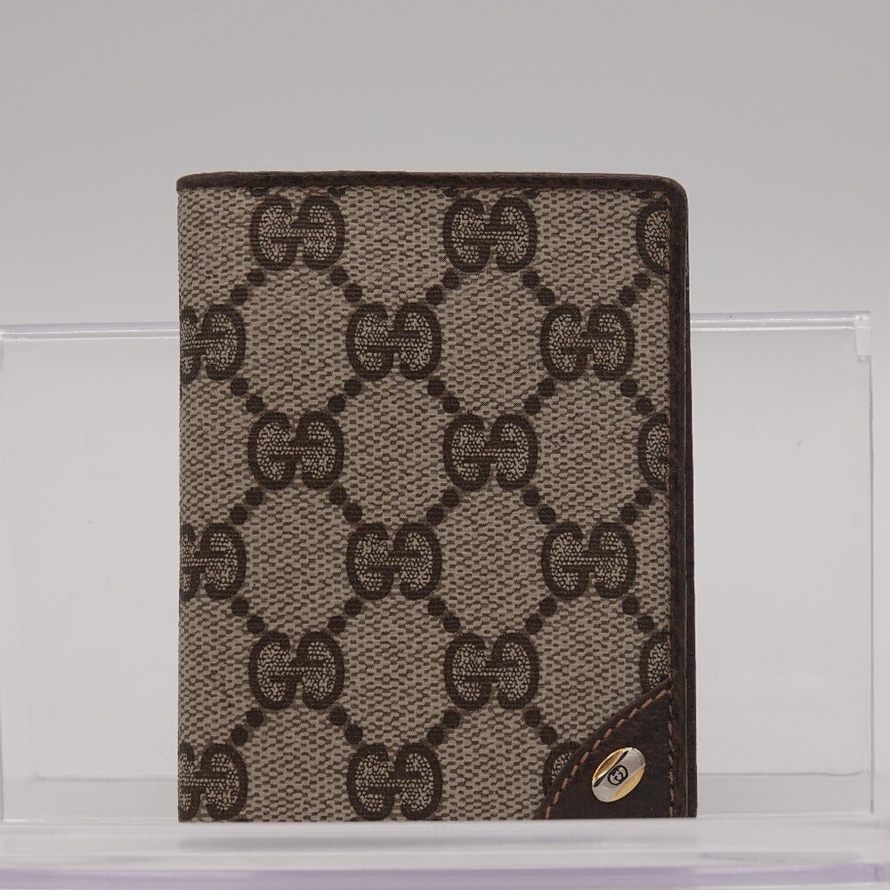 Gucci GG Supreme Bi-Fold Vintage Wallet Walnut
